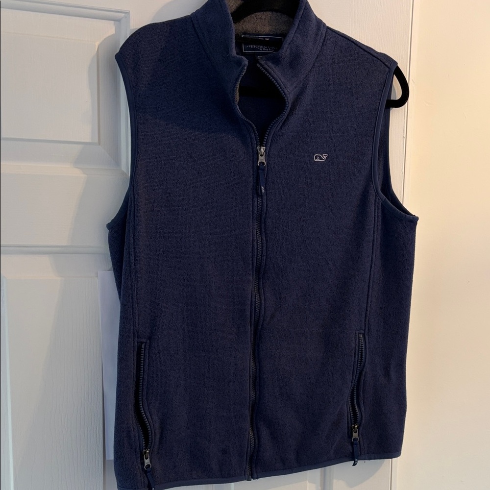 Vineyard Vines Men's Dark Blue Fleece Vest